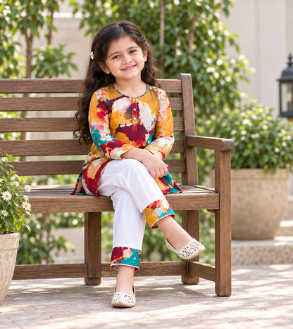 Palette Pop Girls Pyjama Kurta Set