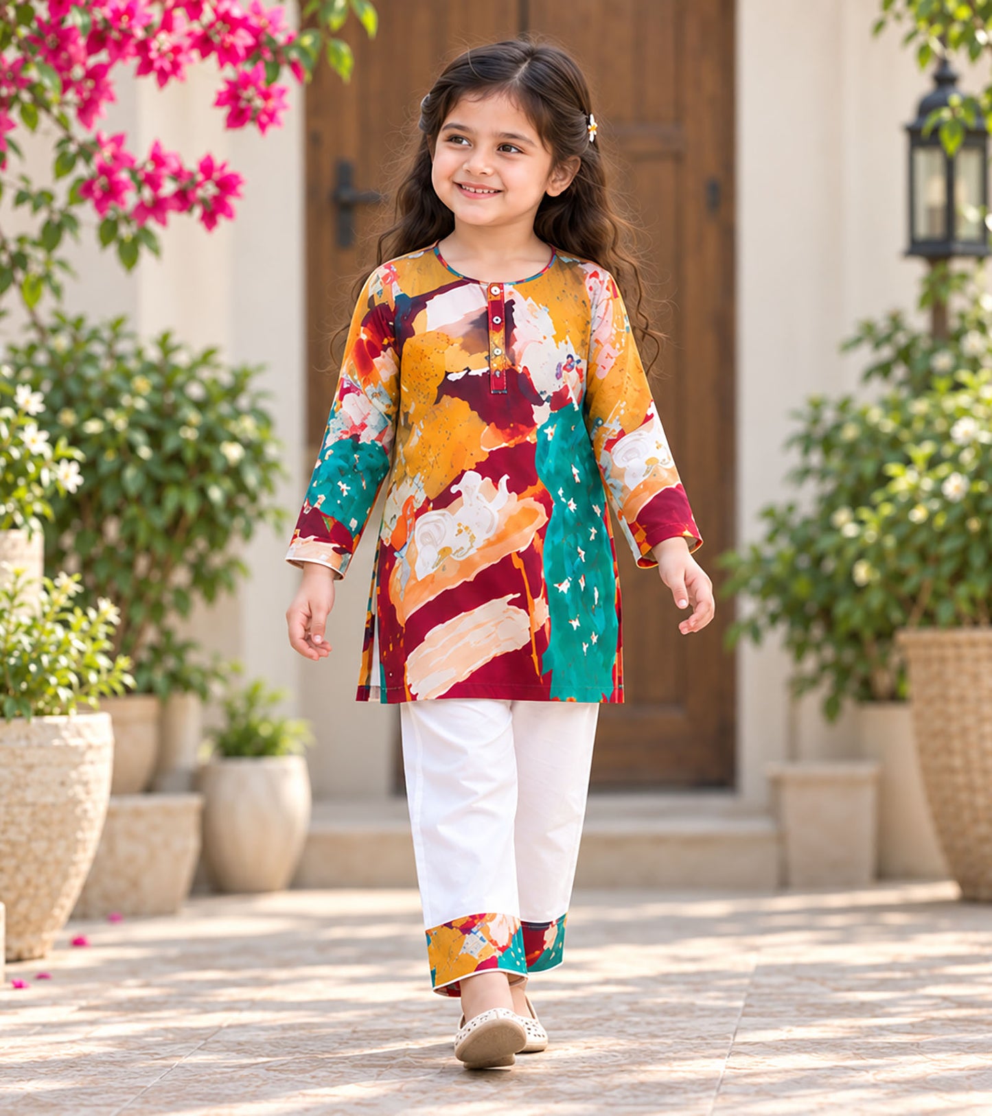 Palette Pop Girls Pyjama Kurta Set