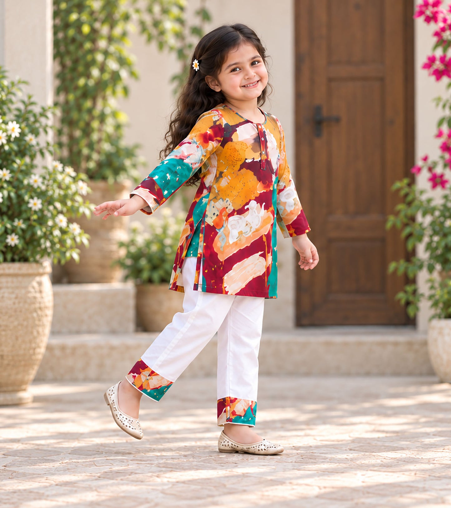 Palette Pop Girls Pyjama Kurta Set