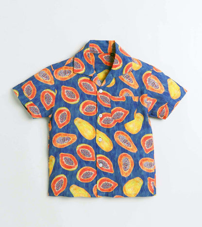 Papaya checks Printed Boys Co ord Set