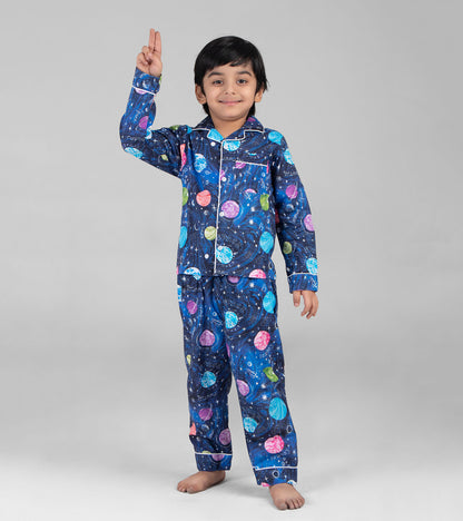 Planets Printed Night Suit Set