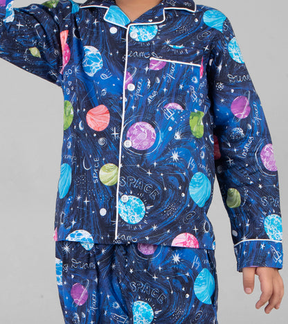 Planets Printed Night Suit Set