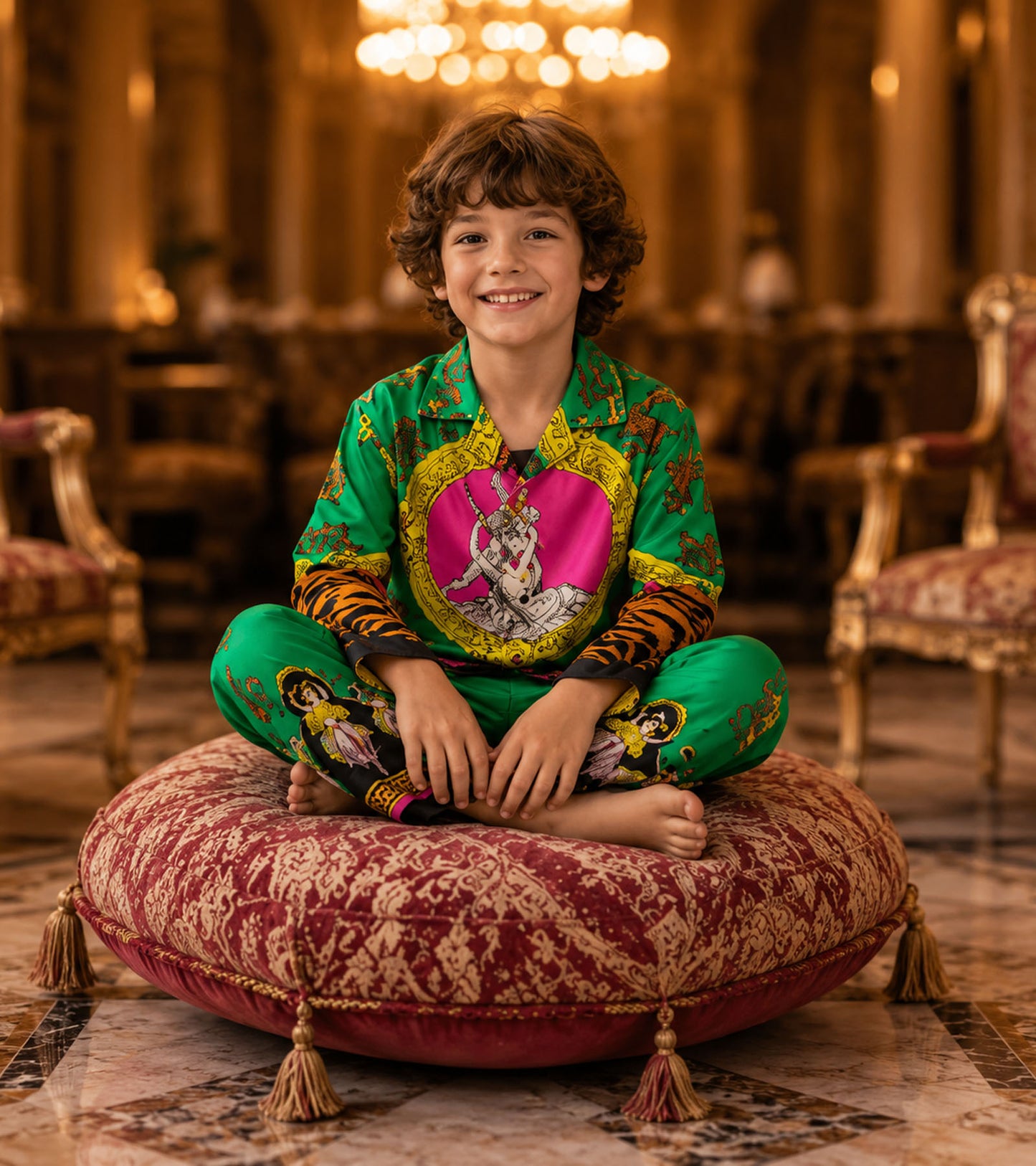 Prince's Palace Luxe Pure Cotton Printed Nightsuit Set