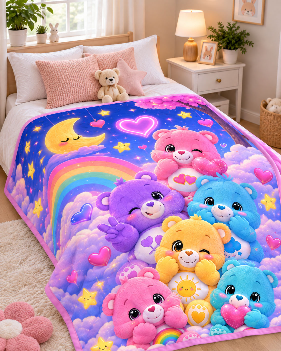 Rainbow Bear Pure Cotton Blanket