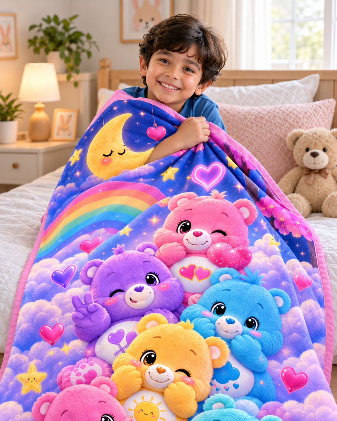 Rainbow Bear Pure Cotton Blanket