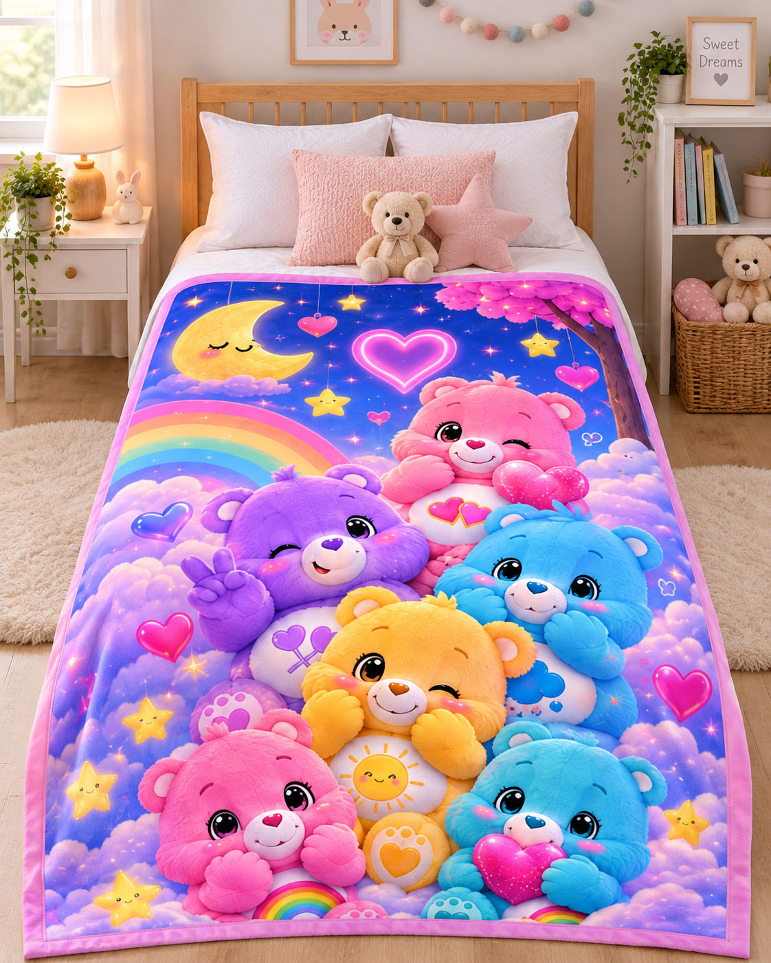 Rainbow Bear Pure Cotton Blanket
