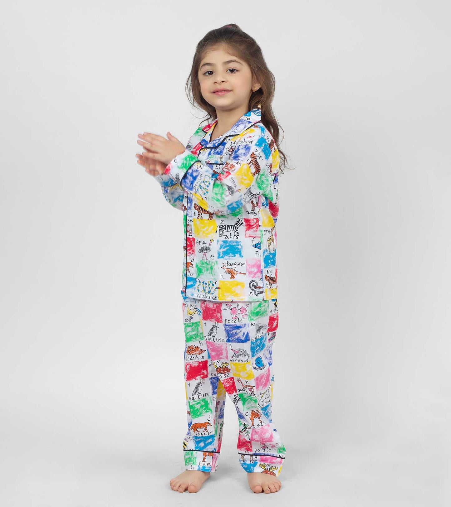 Checks ABC Printed Night Suit Set