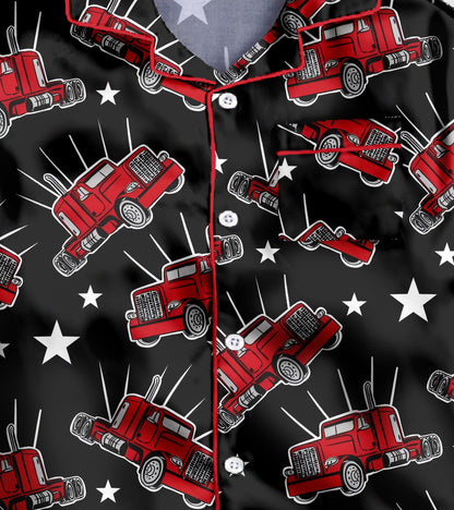 Red Truck Pure Cotton Printed Nightsuit Set