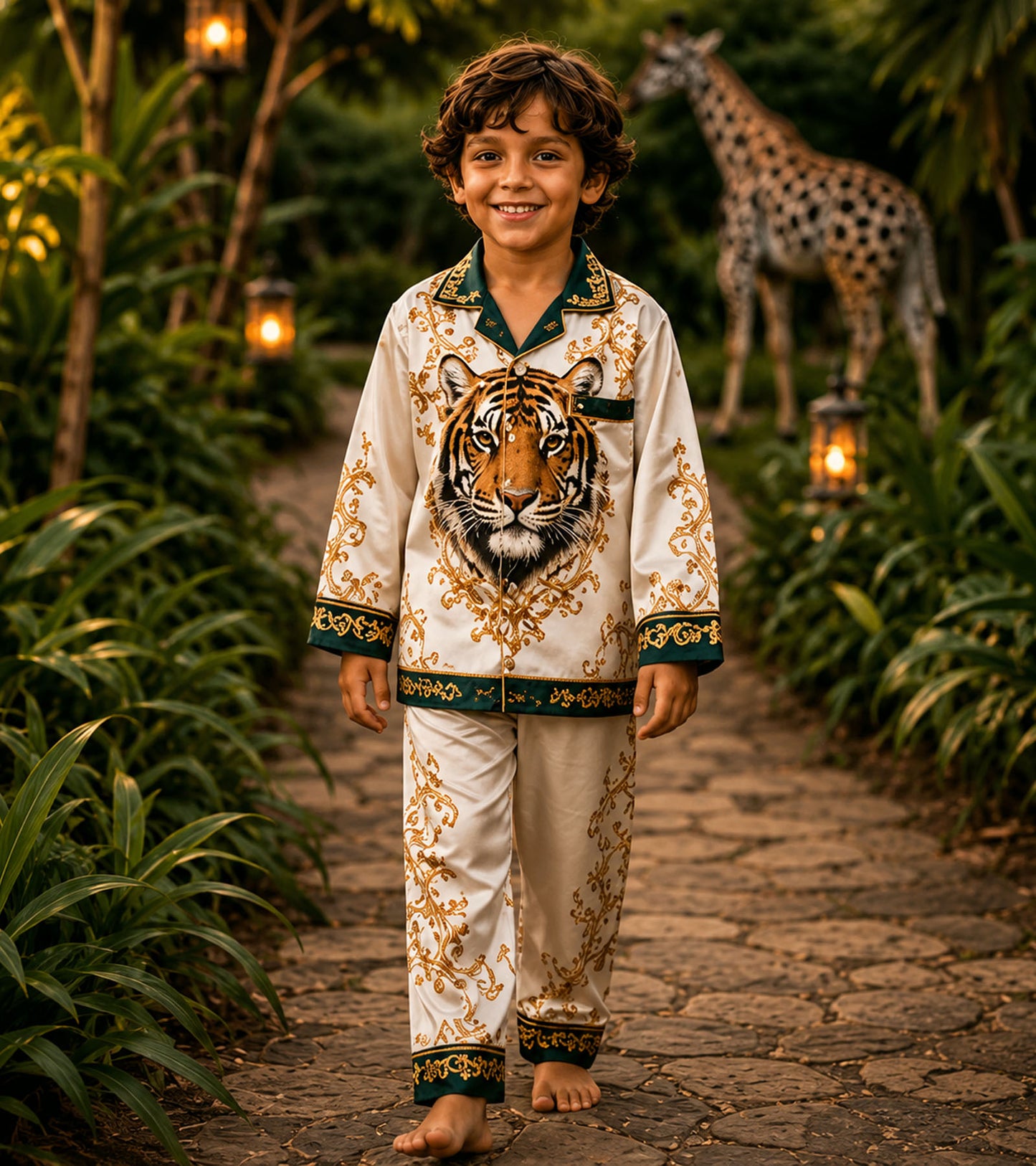 Tiger Kingdom Luxe Pure Cotton Printed Nightsuit Set