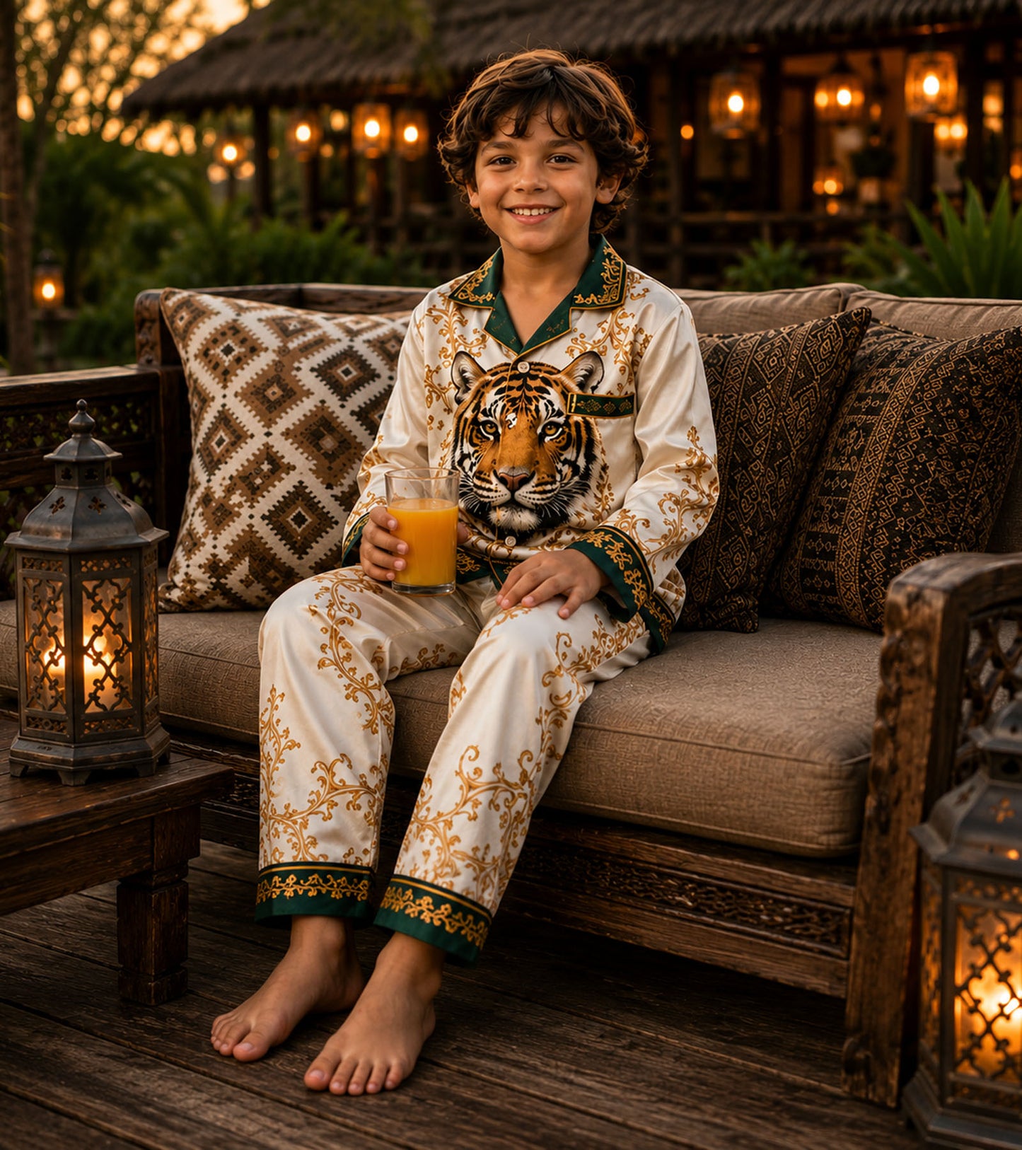 Tiger Kingdom Luxe Pure Cotton Printed Nightsuit Set
