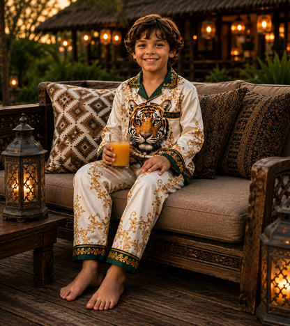 Tiger Kingdom Luxe Pure Cotton Printed Nightsuit Set