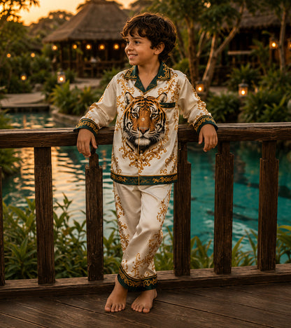 Tiger Kingdom Luxe Pure Cotton Printed Nightsuit Set