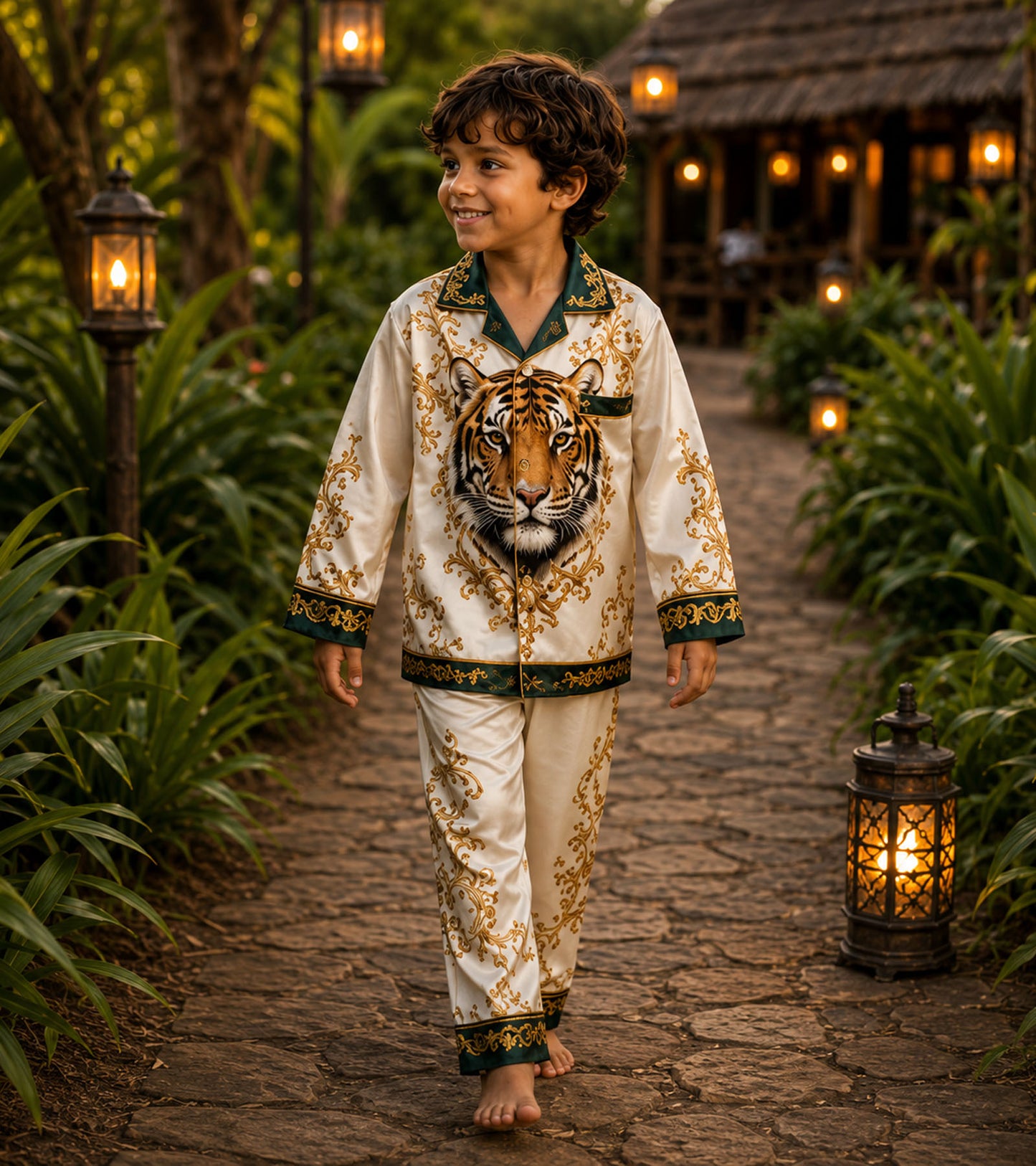 Tiger Kingdom Luxe Pure Cotton Printed Nightsuit Set
