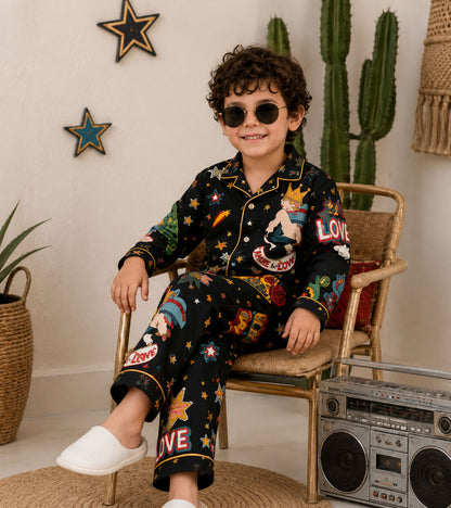 Rockstar Dreams Luxe Pure Cotton Printed Nightsuit Set