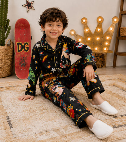 Rockstar Dreams Luxe Pure Cotton Printed Nightsuit Set