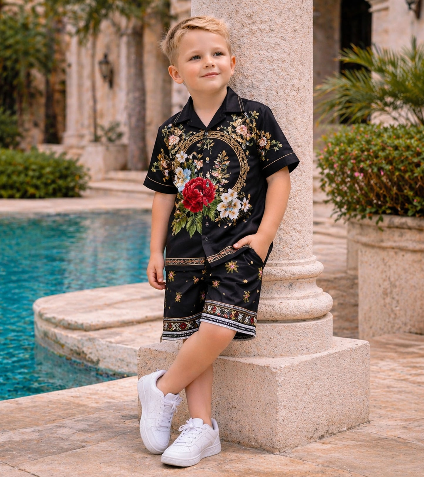 Royal Garden Pure Cotton Luxe Co-ord Set For Boys