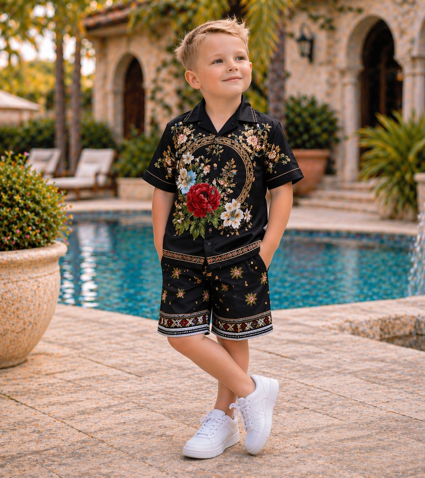 Royal Garden Pure Cotton Luxe Co-ord Set For Boys