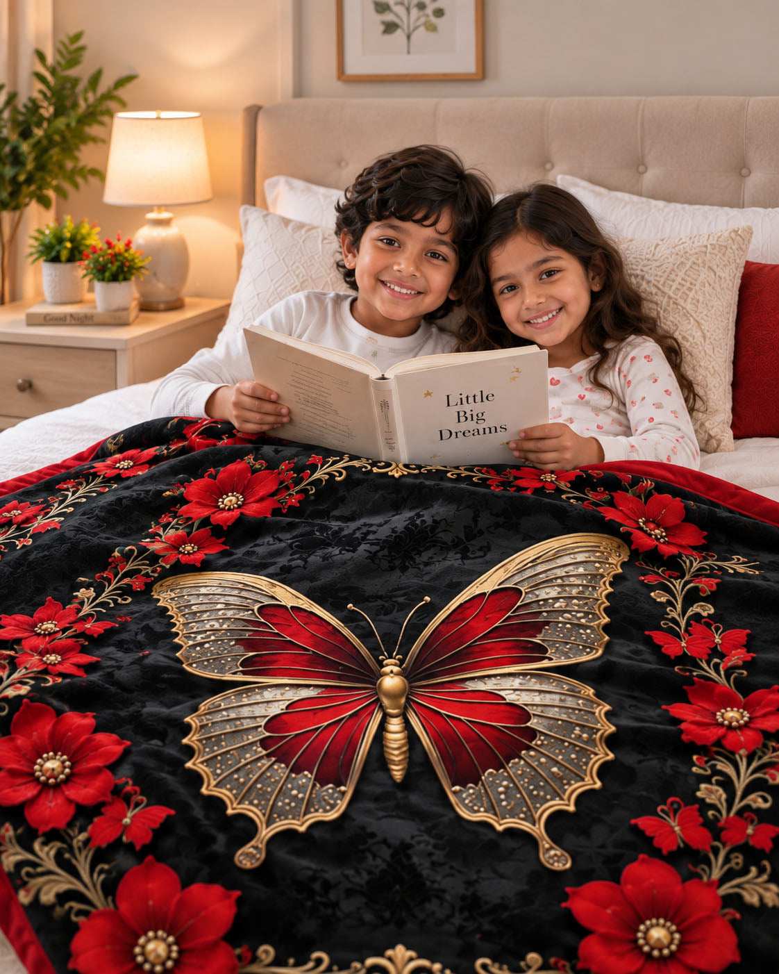 Ruby Butterfly Pure Cotton Blanket