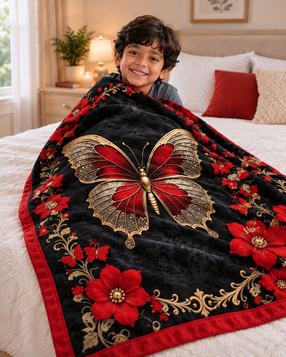 Ruby Butterfly Pure Cotton Blanket