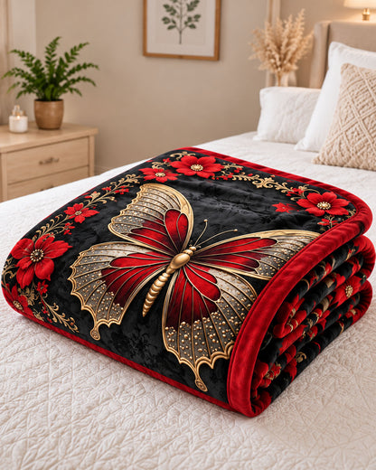 Ruby Butterfly Pure Cotton Blanket