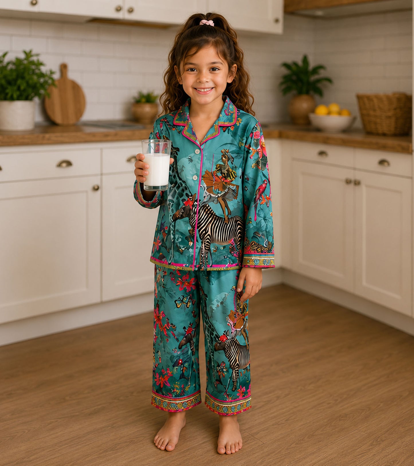 Safari Dreams Printed Girls Pure Cotton Nightsuit Set