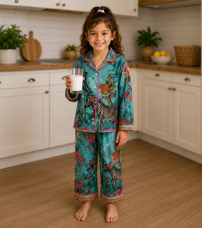 Safari Dreams Printed Girls Pure Cotton Nightsuit Set