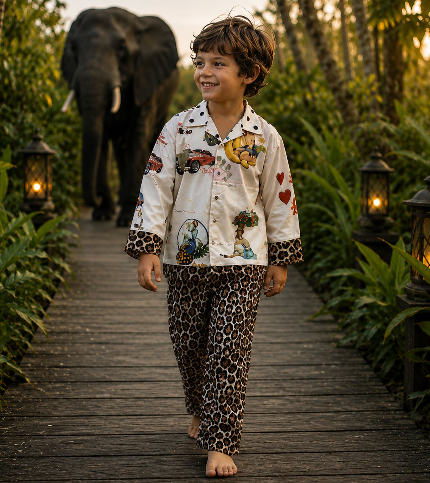 Safari Explorer Luxe Pure Cotton Printed Nightsuit Set