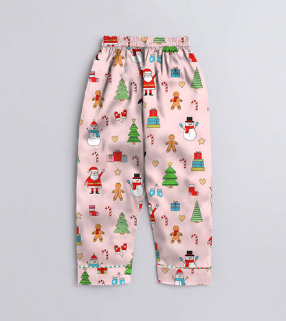 Santa is Commig  Pure Cotton Christmas Printed Nightsuit Set