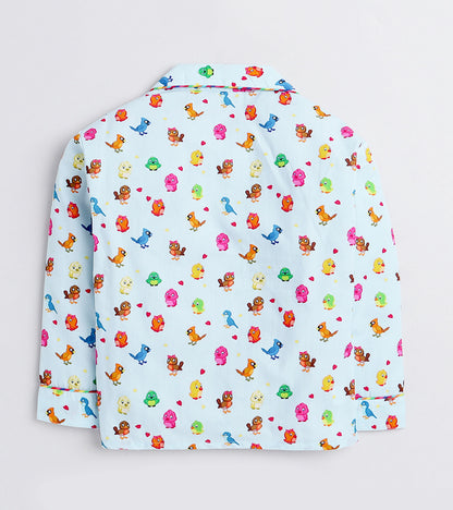 Singing Birds Printed Night Suit Set