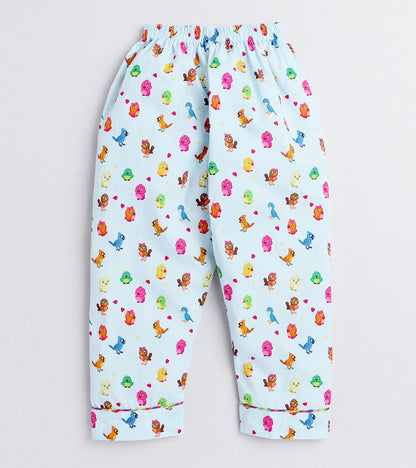Singing Birds Printed Night Suit Set