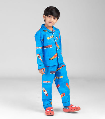 Skateboard Play Printed Night Suit Set