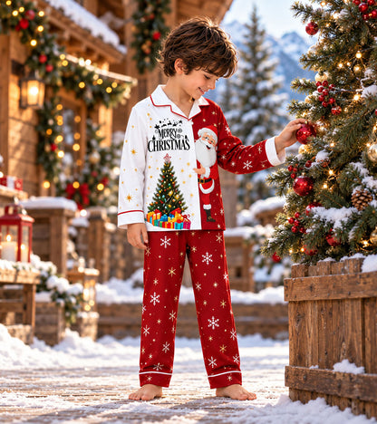 Snowflake & Santa Christmas Pajama Set