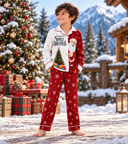 Snowflake & Santa Christmas Pajama Set