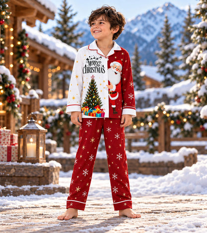 Snowflake & Santa Christmas Pajama Set