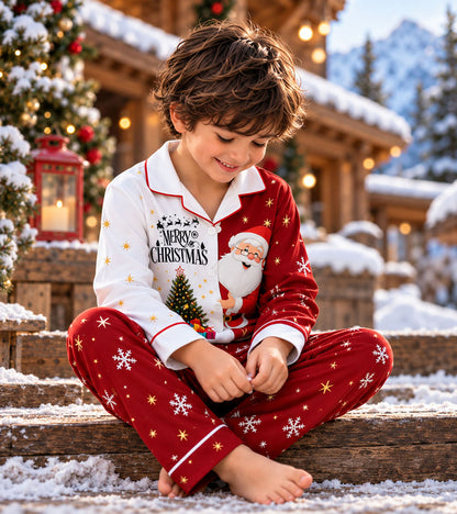 Snowflake & Santa Christmas Pajama Set