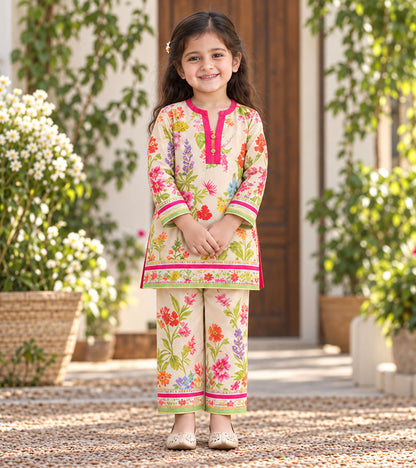 Spring Bouquet Girls Pyjama Kurta Set