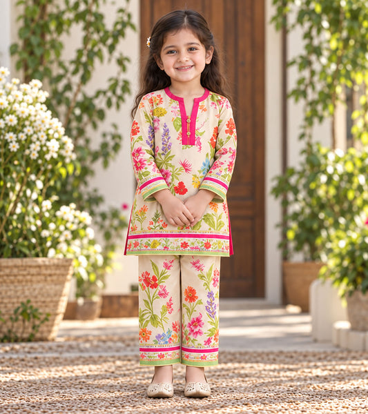 Spring Bouquet Girls Pyjama Kurta Set