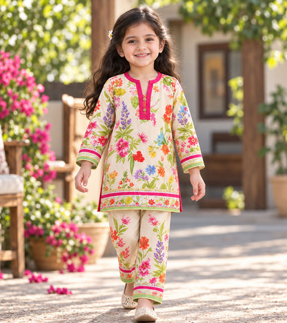 Spring Bouquet Girls Pyjama Kurta Set