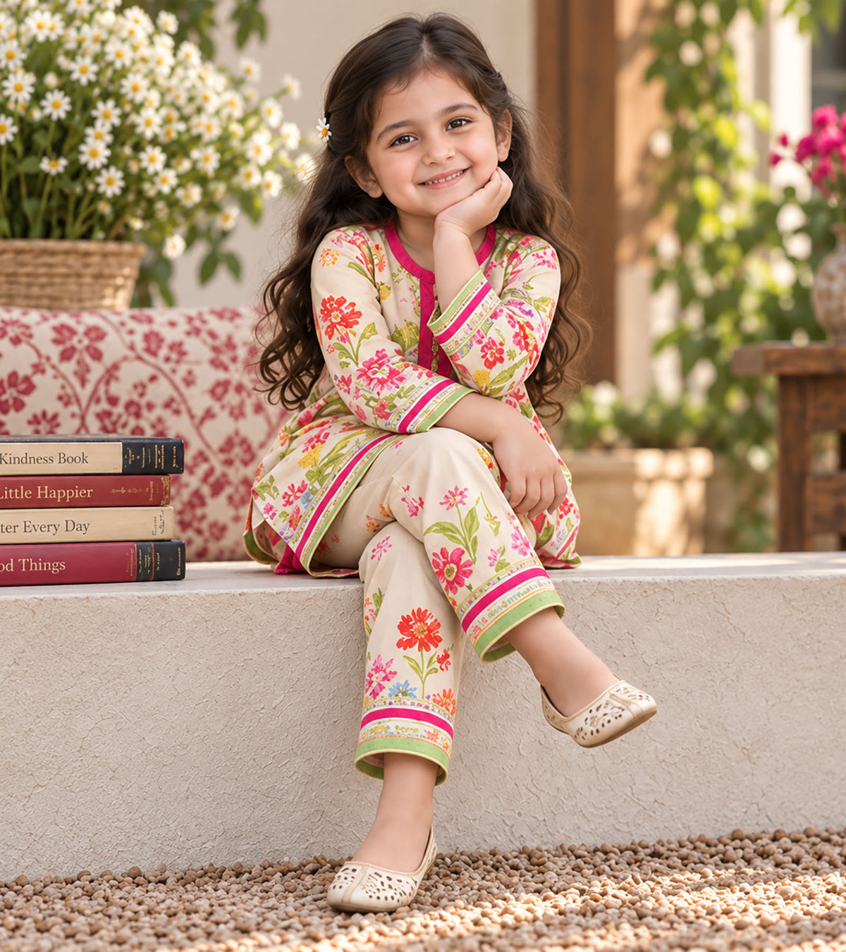 Spring Bouquet Girls Pyjama Kurta Set