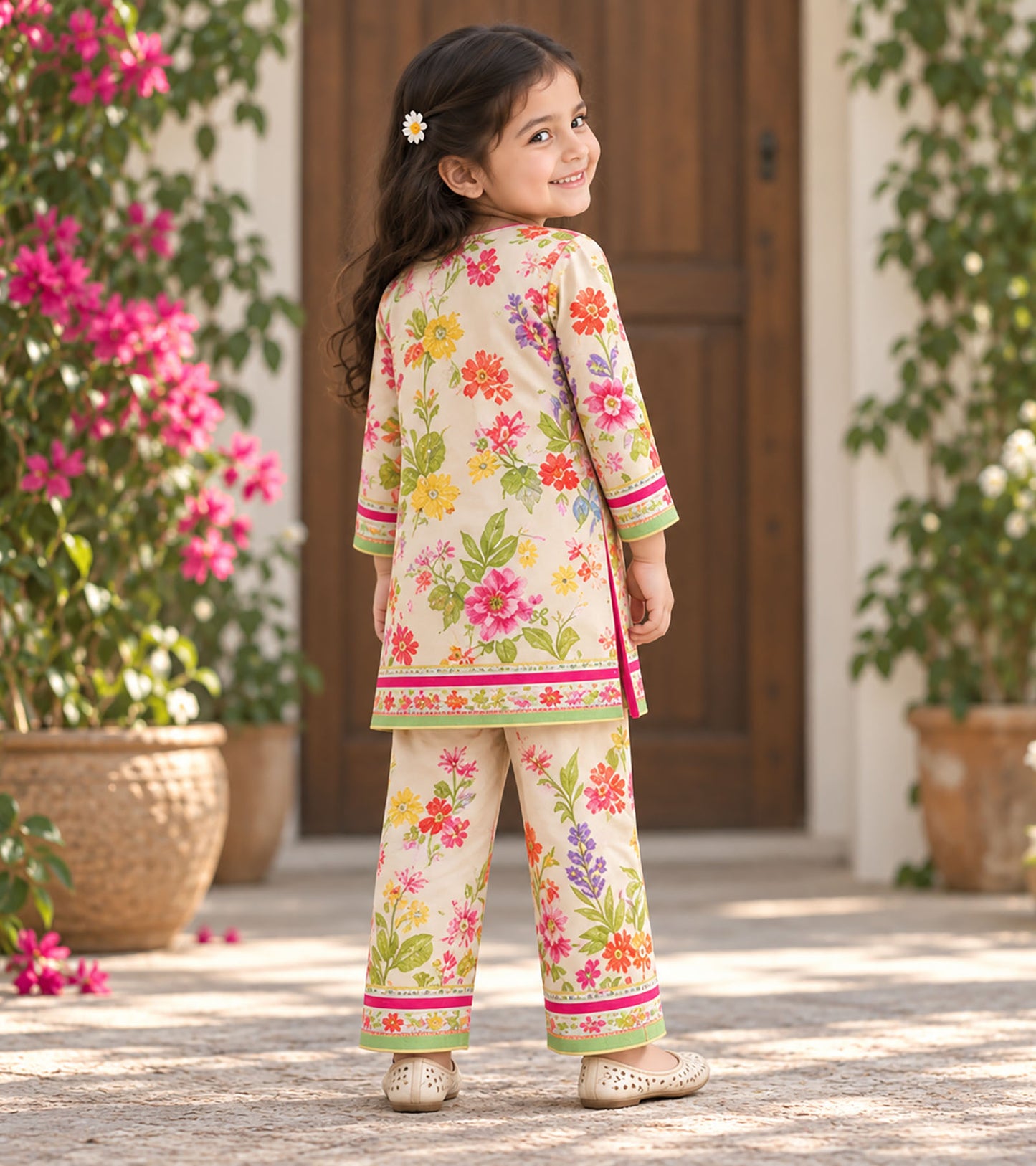 Spring Bouquet Girls Pyjama Kurta Set