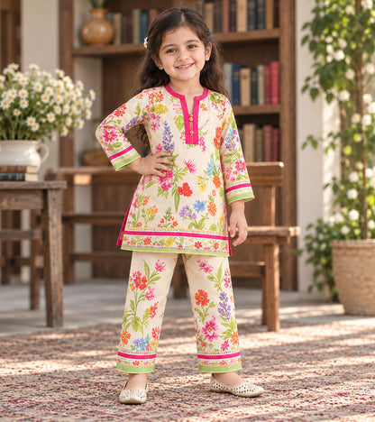Spring Bouquet Girls Pyjama Kurta Set