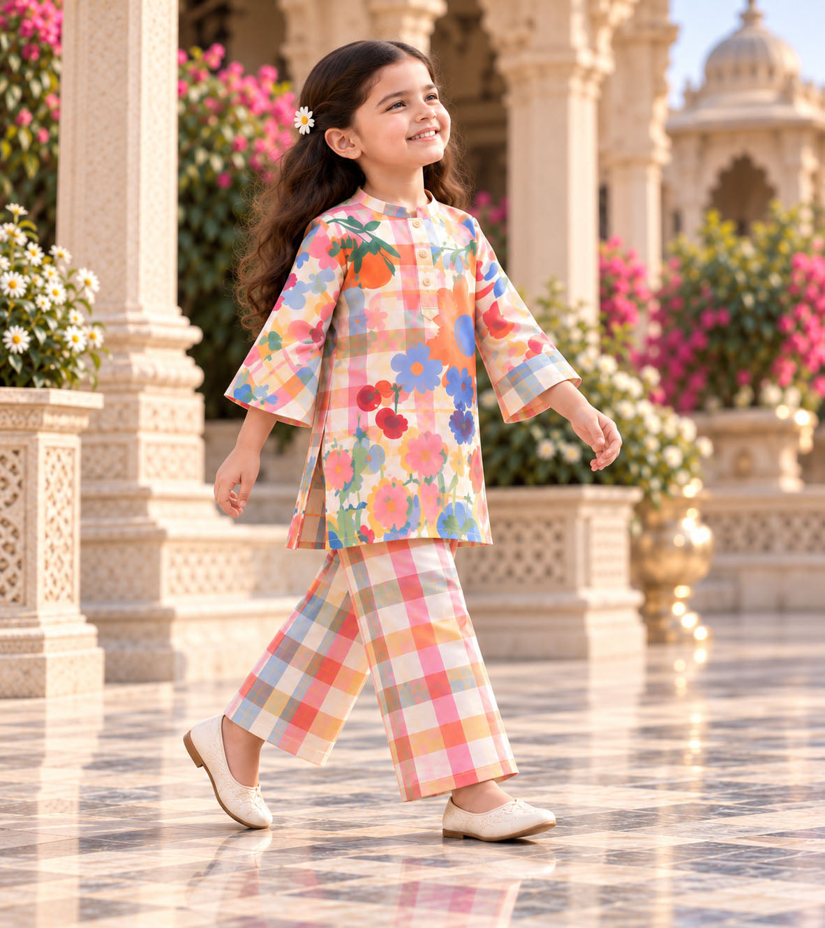 Spring Checks Designer Ethnic Set