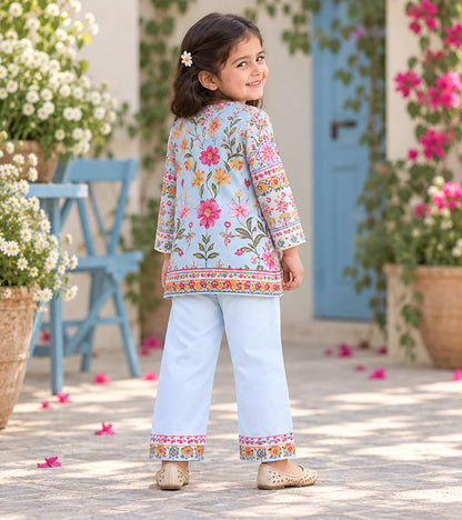 Spring Sky Girls Pyjama Kurta Set