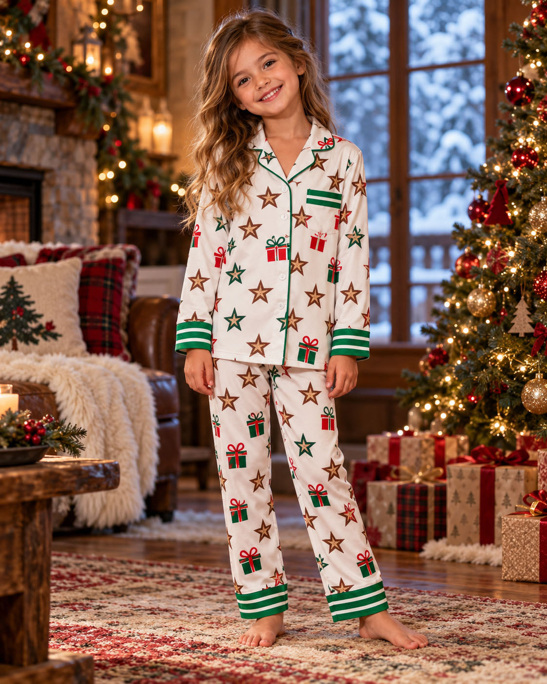 Starry Night Christmas Half Pajama Set