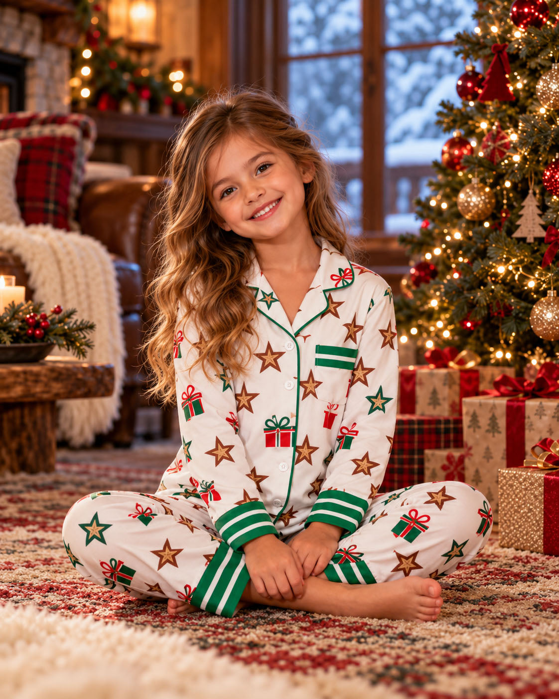 Starry Night Christmas Half Pajama Set
