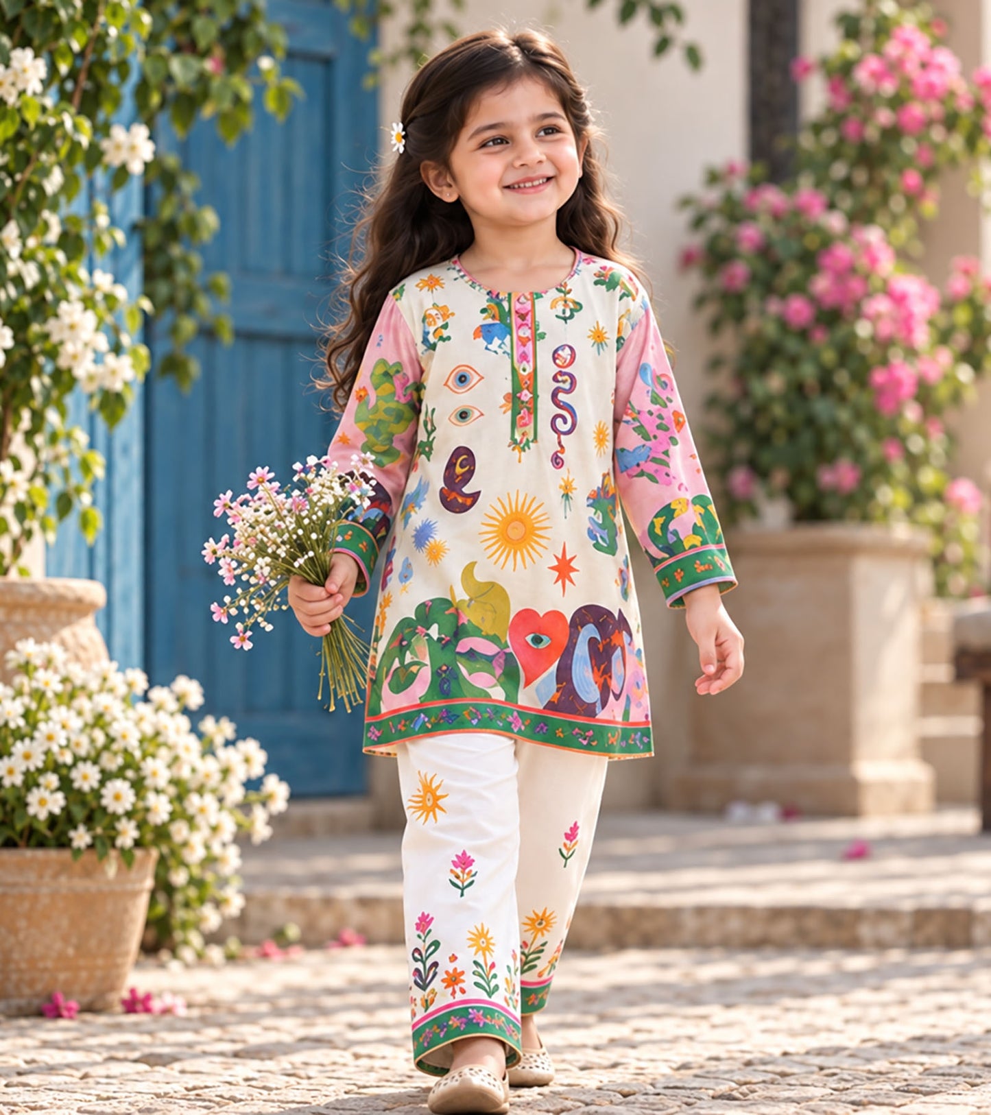 Sun & Story Girls Pyjama Kurta Set