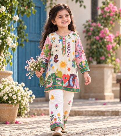 Sun & Story Girls Pyjama Kurta Set