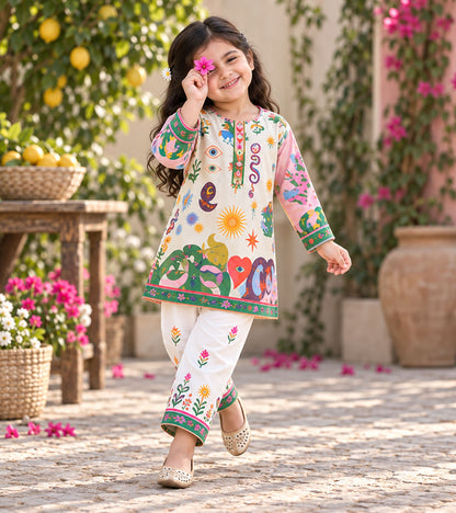Sun & Story Girls Pyjama Kurta Set