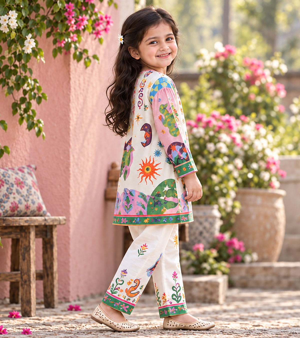Sun & Story Girls Pyjama Kurta Set