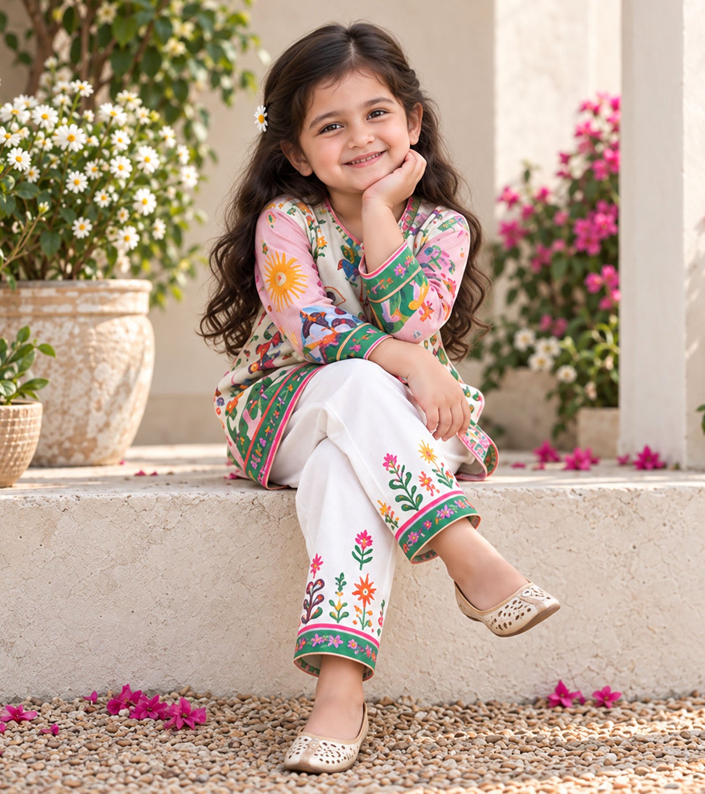 Sun & Story Girls Pyjama Kurta Set
